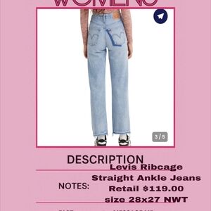 Levi's Women's Light Blue Ribcage Straight Ankle Jeans
